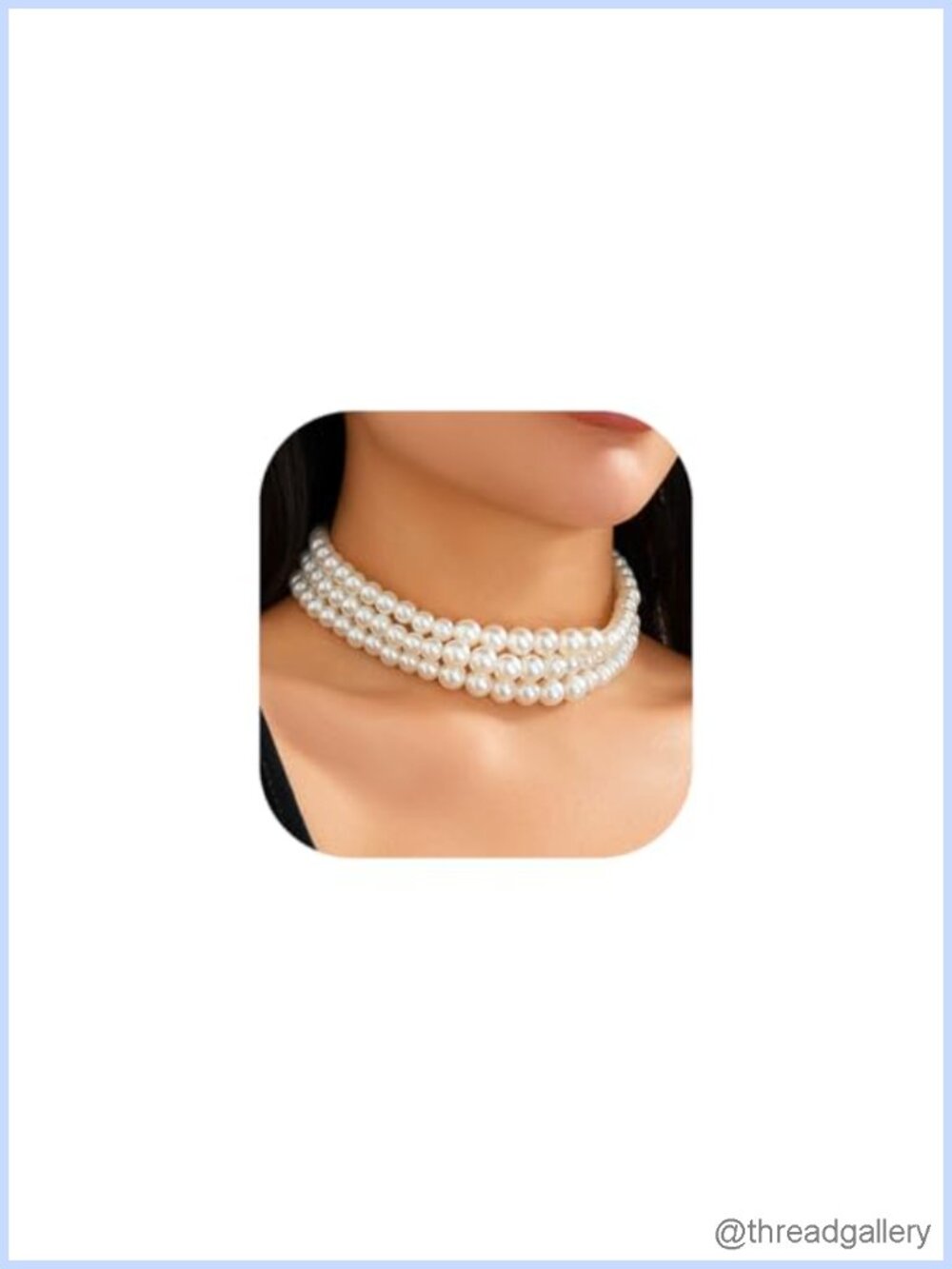 Boho Faux Pearl Layered Choker Necklace Chunky Thick Clavicle Wedding Jewelry